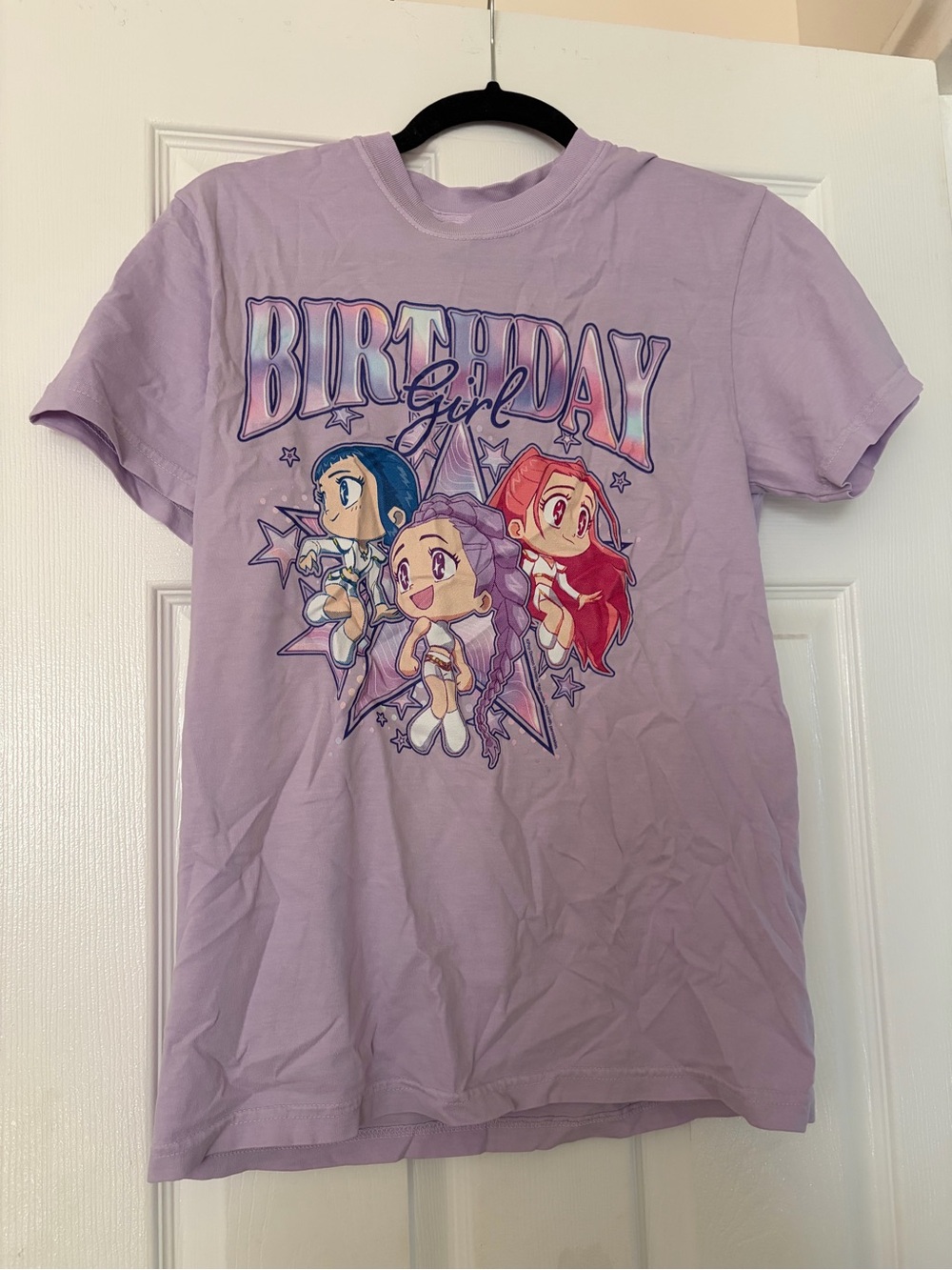 Nwot Netflix Lavender kpop 'Birthday Girl' Graphic Tee